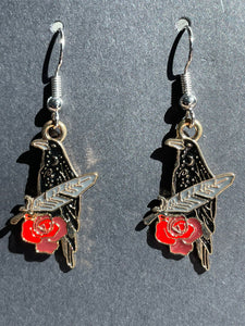 Ravens and Roses Earrings